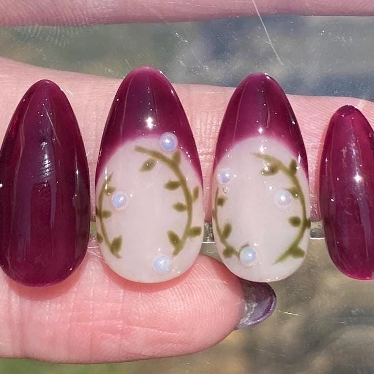 press on nails - fairycore garden