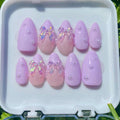 press on nails - cutesy lilac frenchies