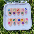 press on nails - rhinestone flower set